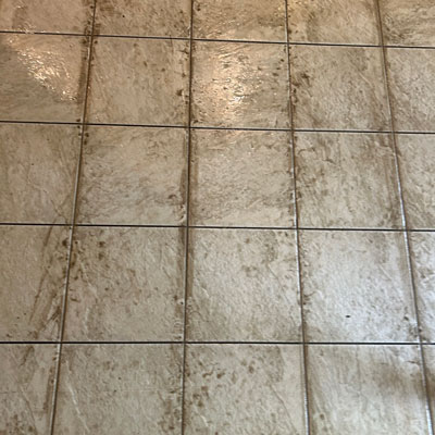 Tile Grout Cleaning Solution Applied